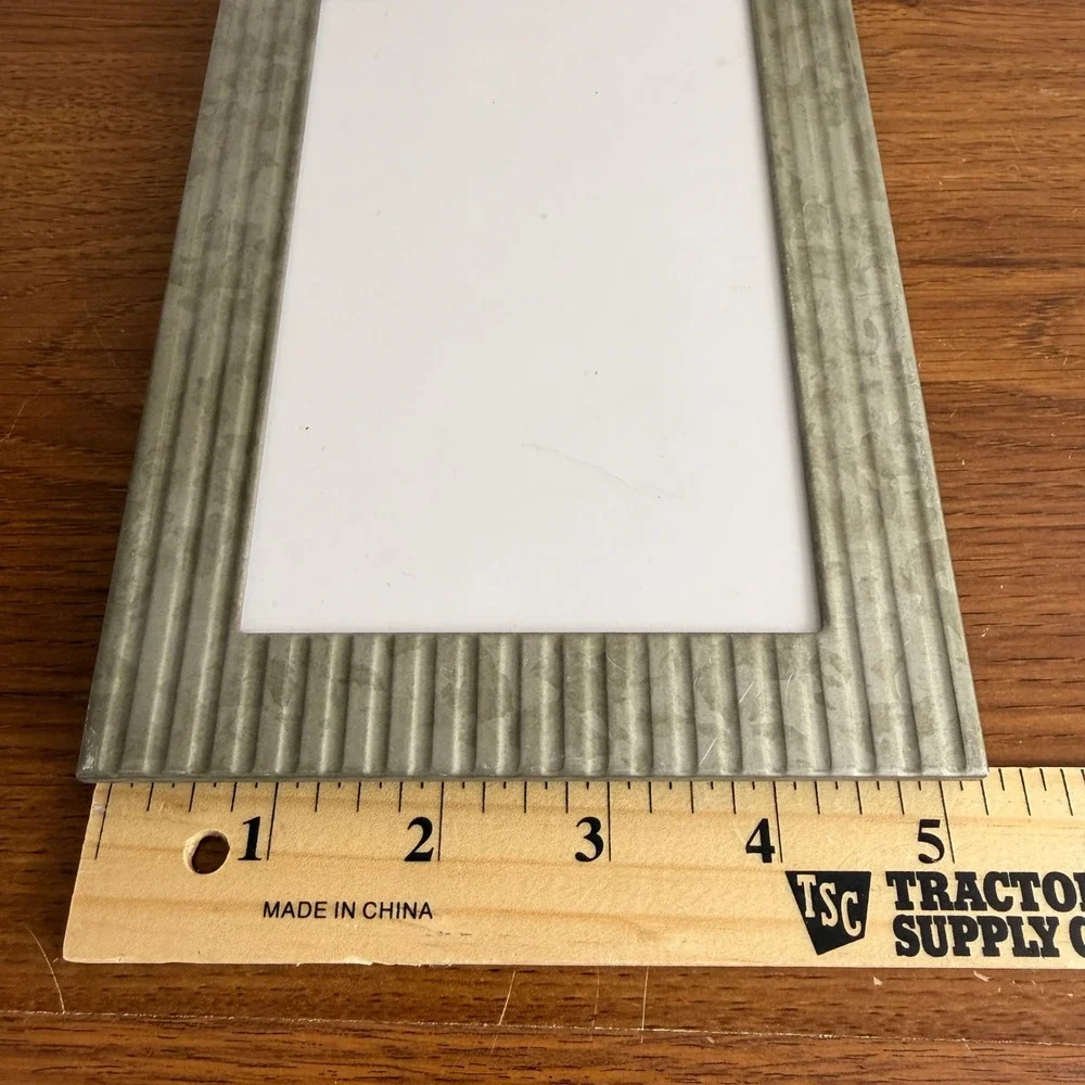 Galvanized Metal 4x6 Picture Frame Corrugated Rustic Farmhouse Industrial